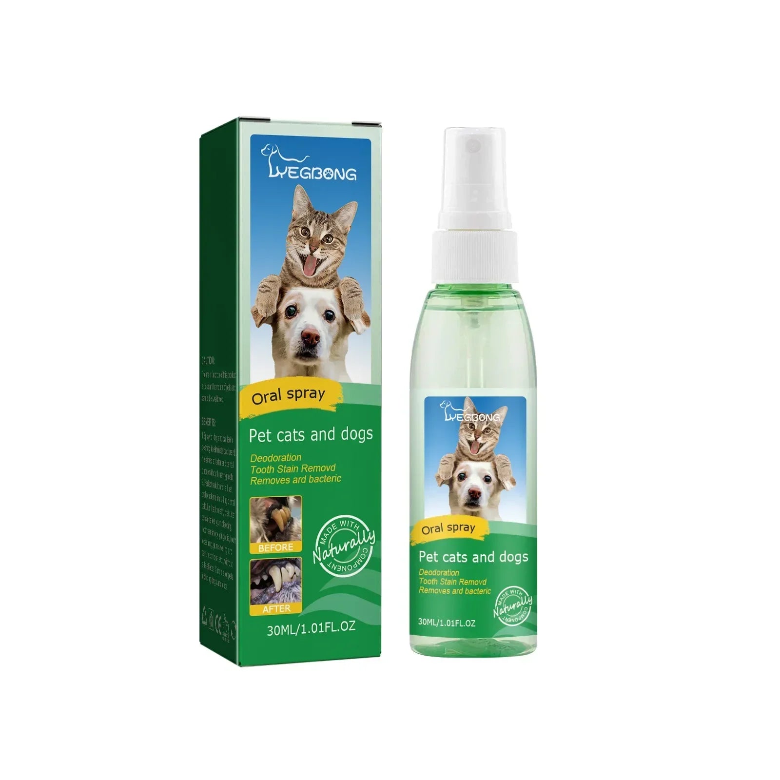 Pet Tooth Cleaner Spray for Dogs and Cats to Remove Bad Breath Mouth with Fresh Fragrance